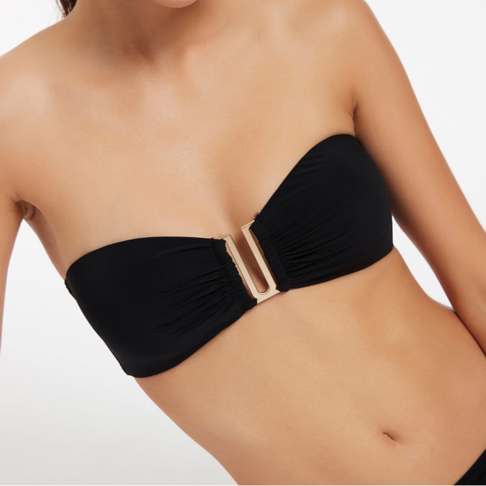 JETSET BANDEAU BIKINI TOP - BLACK